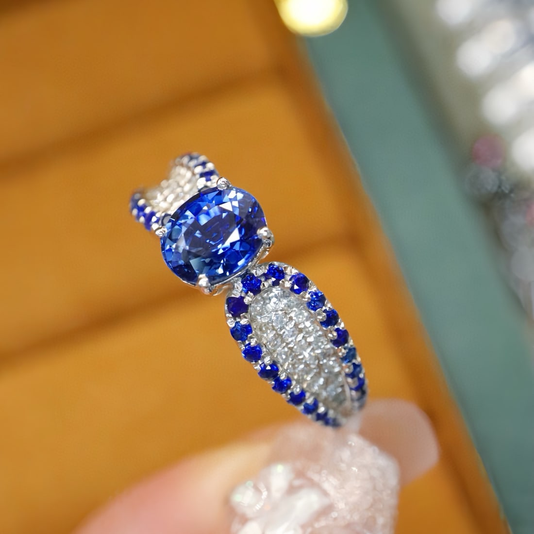 14k Gold 1.14 Ctw Natural Sapphire & Diamond Ring - 2