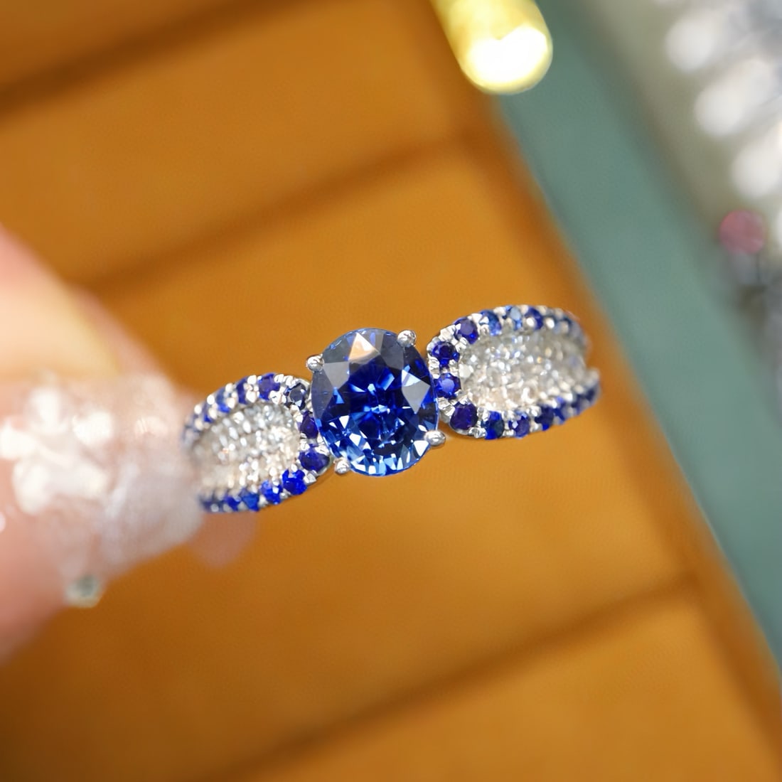 14k Gold 1.14 Ctw Natural Sapphire & Diamond Ring - 5