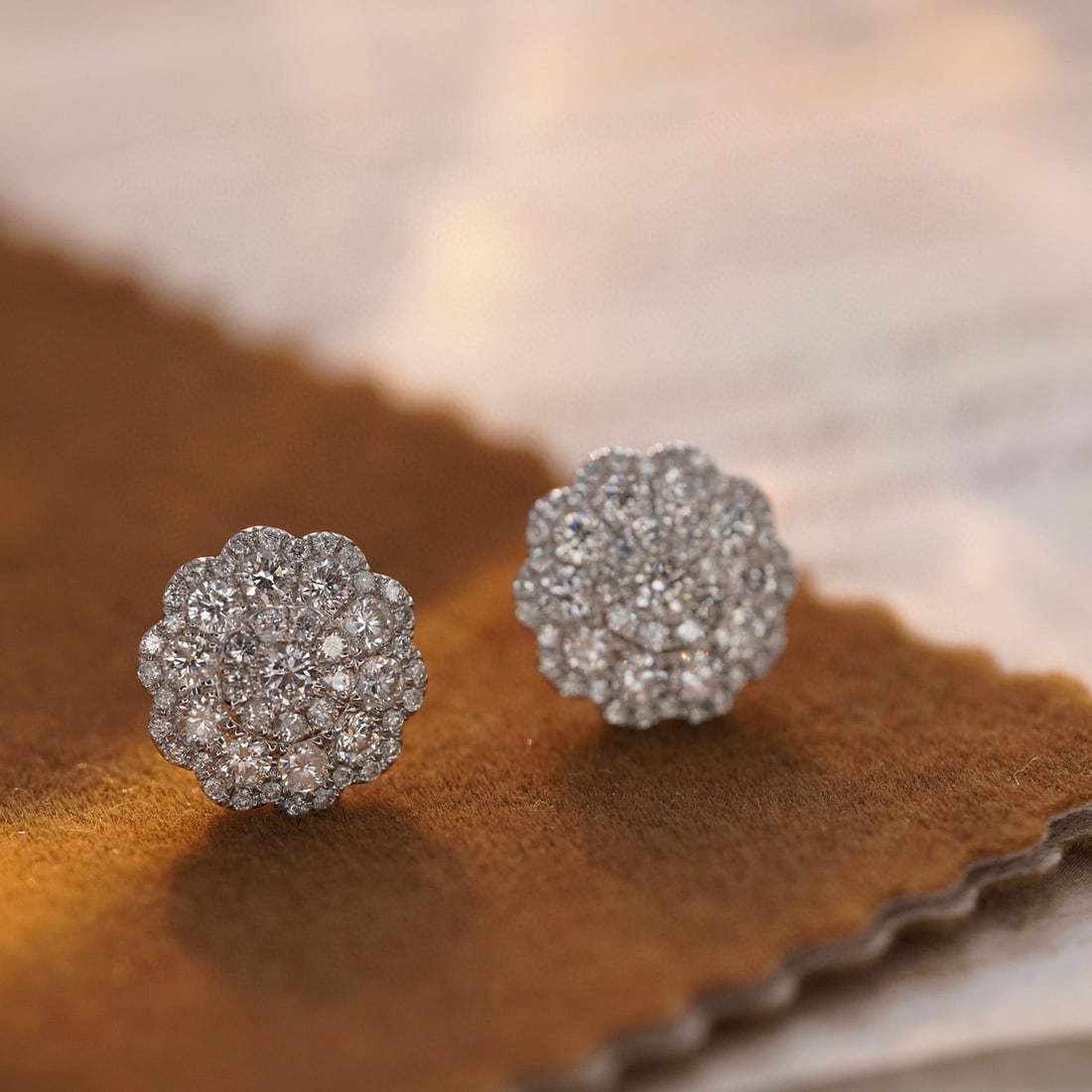 14k Gold 1.26 Ct Natural H Diamond Earrings - 2