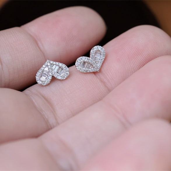 14k Gold 0.30 Ct Natural H Diamond Earrings - 3