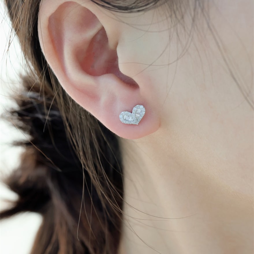 14k Gold 0.30 Ct Natural H Diamond Earrings - 5