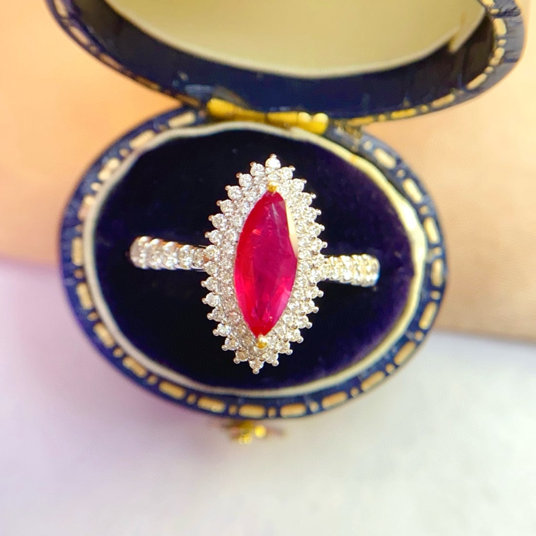 14k Gold 1.00 Ct Natural Ruby & Diamond Ring - 4