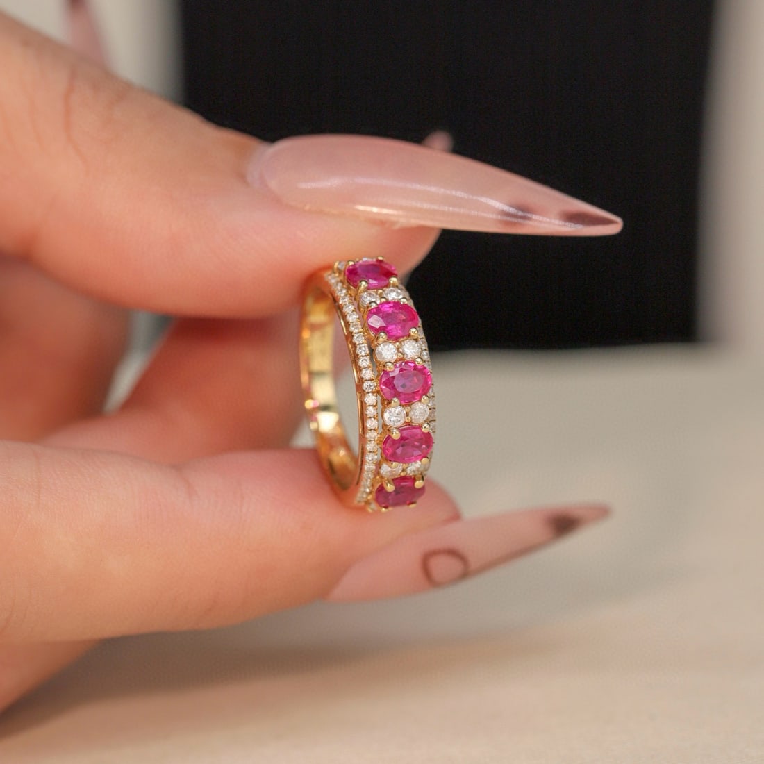 14k Gold 1.69 Ctw Natural Ruby & Diamond Ring - 6