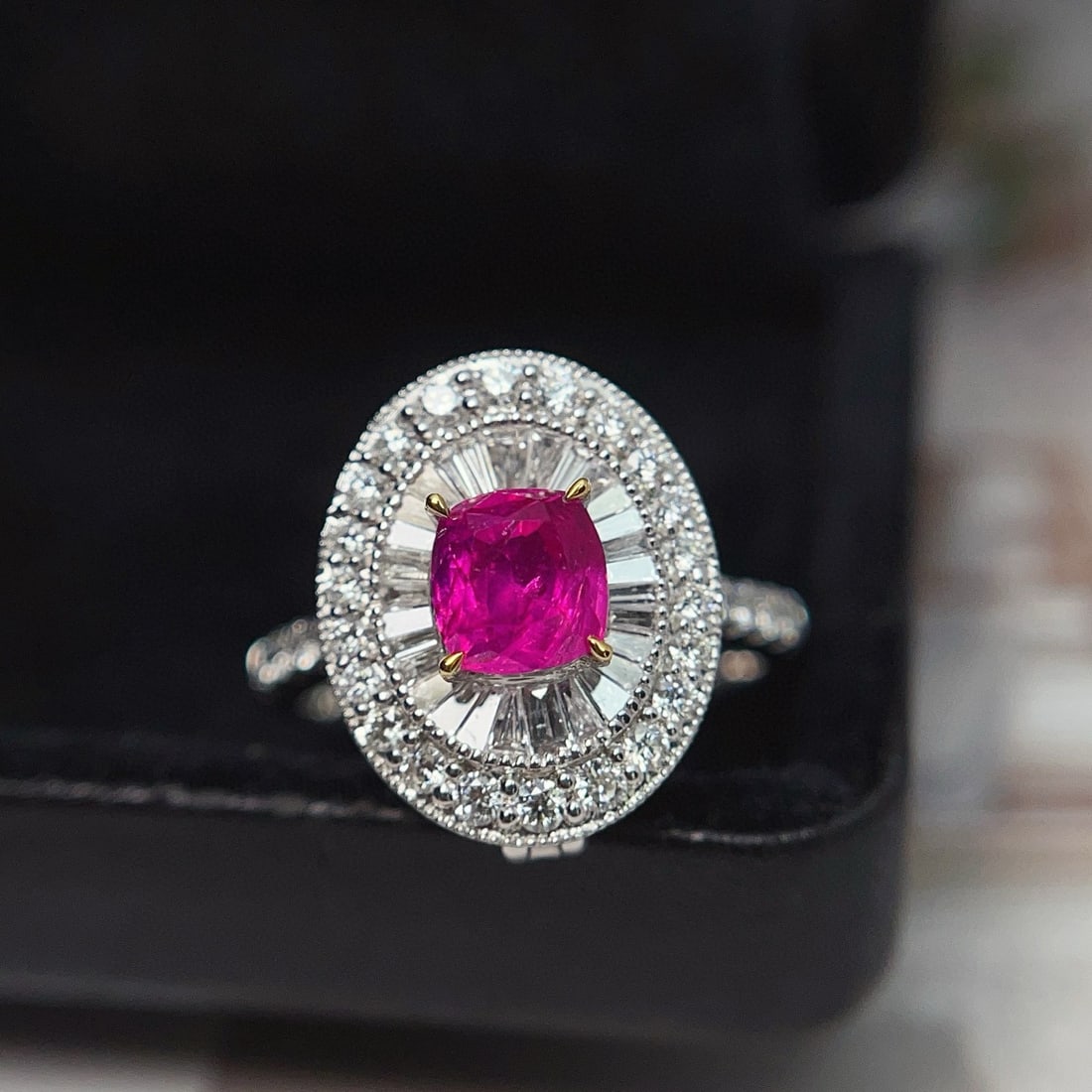 14k Gold 2.26 Ctw Natural Ruby & Diamond Ring/pendant( Without Chain ): Ref:231090380 // gold content:14k gold // ring size:7. 25us // // main gemstone:ruby // shape:cushion // carat weight:1. 20ct // color:red // treatment:natural // // adjacent gemstone 2 : diamond // s
