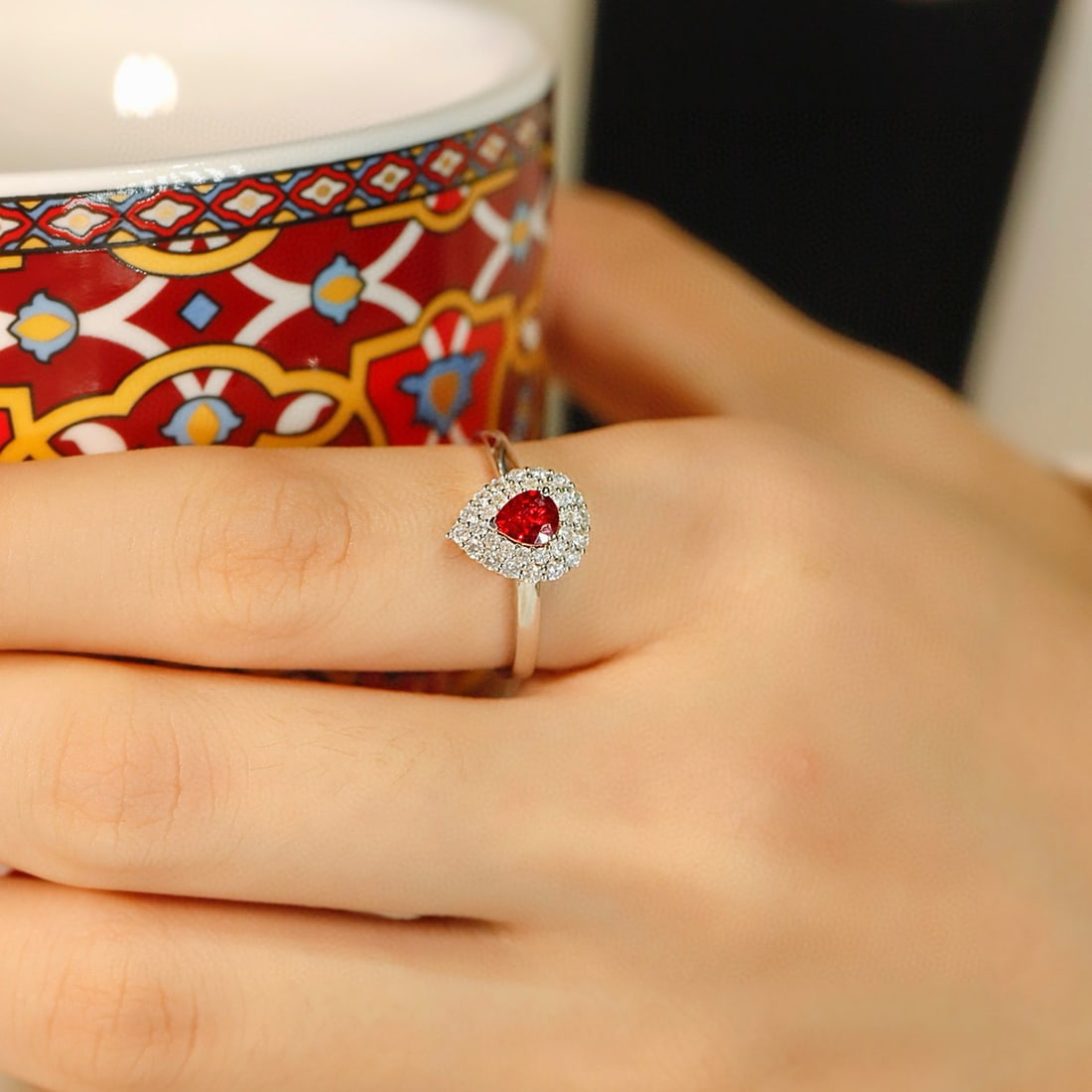 14k Gold 0.57 Ctw Natural Ruby & Diamond Ring - 2