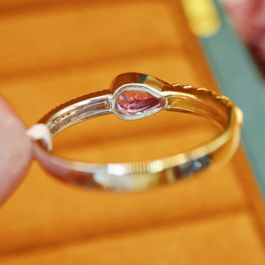14k Gold 0.81 Ctw Natural Sapphire & Diamond Ring - 4