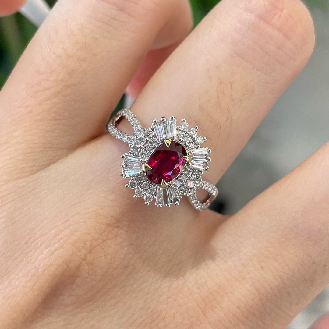 14k Gold 0.70 Ct Natural Ruby & Diamond Ring - 2
