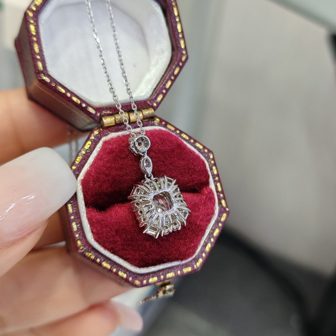 Gia Certified 14k Gold 0.50 Ct Natural H Vs1 Cushion Diamond Necklace - 3