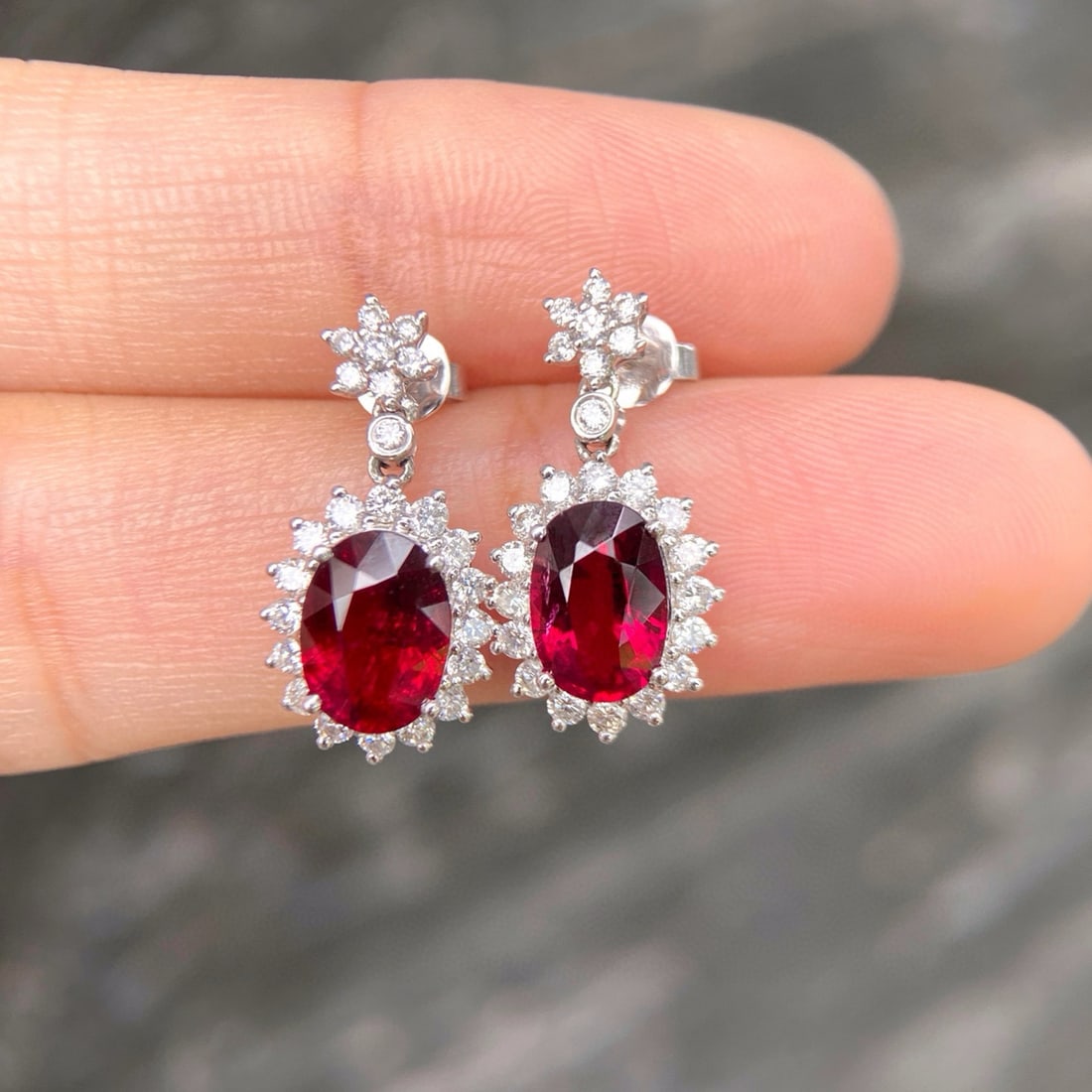 14k Gold 4.03 Ctw Natural Tourmaline & Diamond Earrings - 2