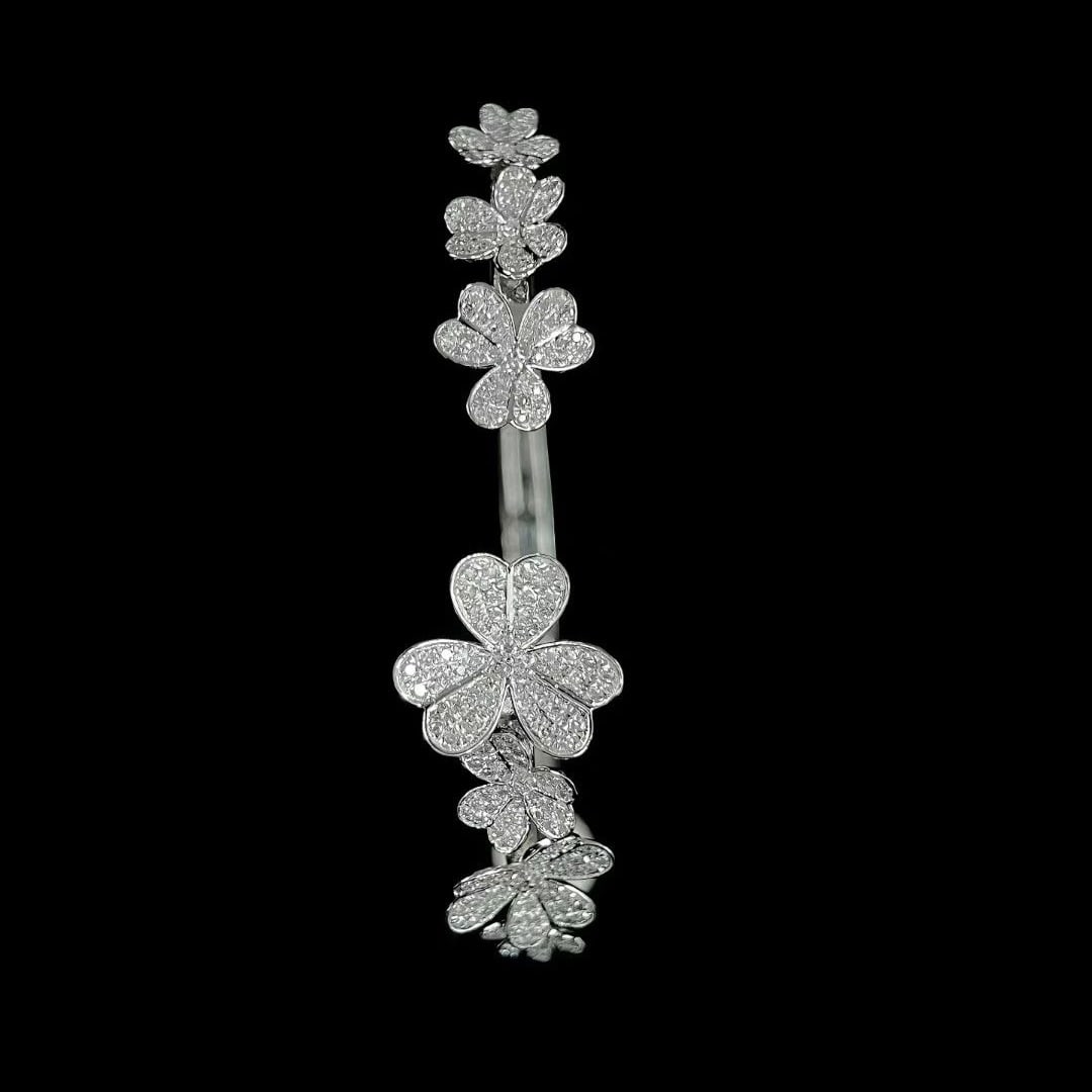 14k Gold 1.0 Ct Natural H Diamond Bangle - 2