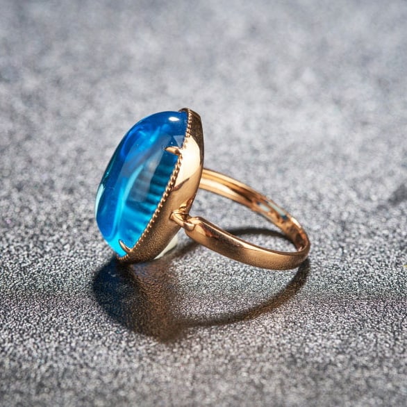 14k Gold 15.52 Ct Natural Topaz Ring - 5