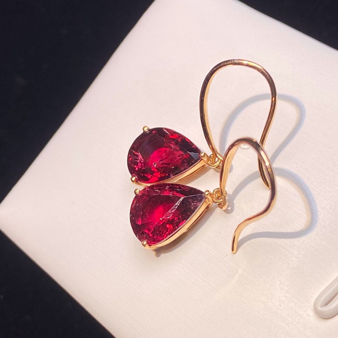 14k Gold 3.63 Ct Natural Tourmaline Earrings - 3