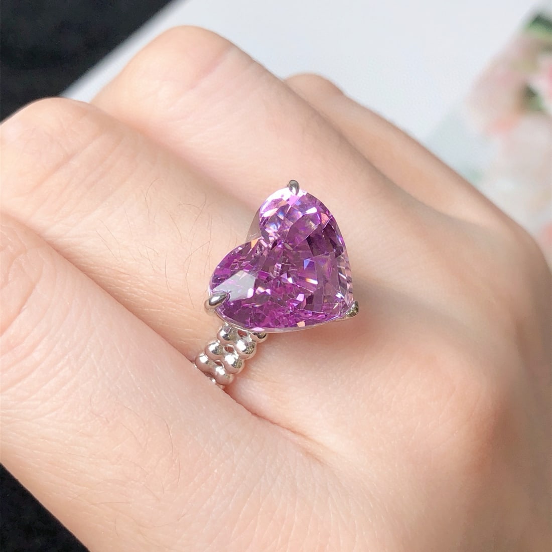 14k Gold 11.59 Ct Natural Kunzite Ring - 5