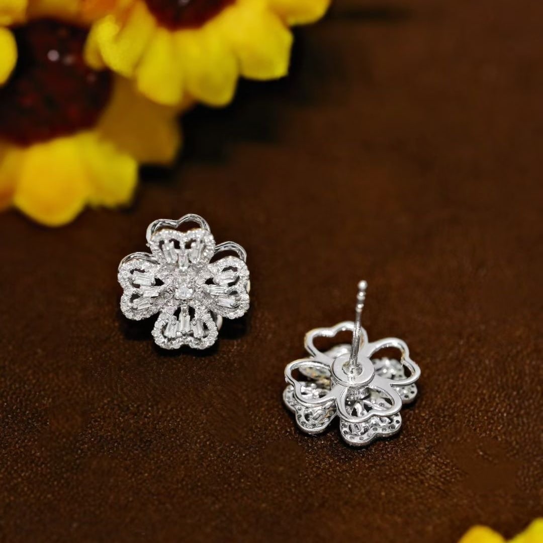 14k Gold 0.5 Ct Natural H Diamond Earrings - 3