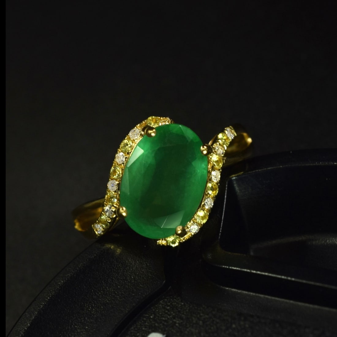 14k Gold 2.59 Ctw Natural Emerald & Diamond Ring - 2