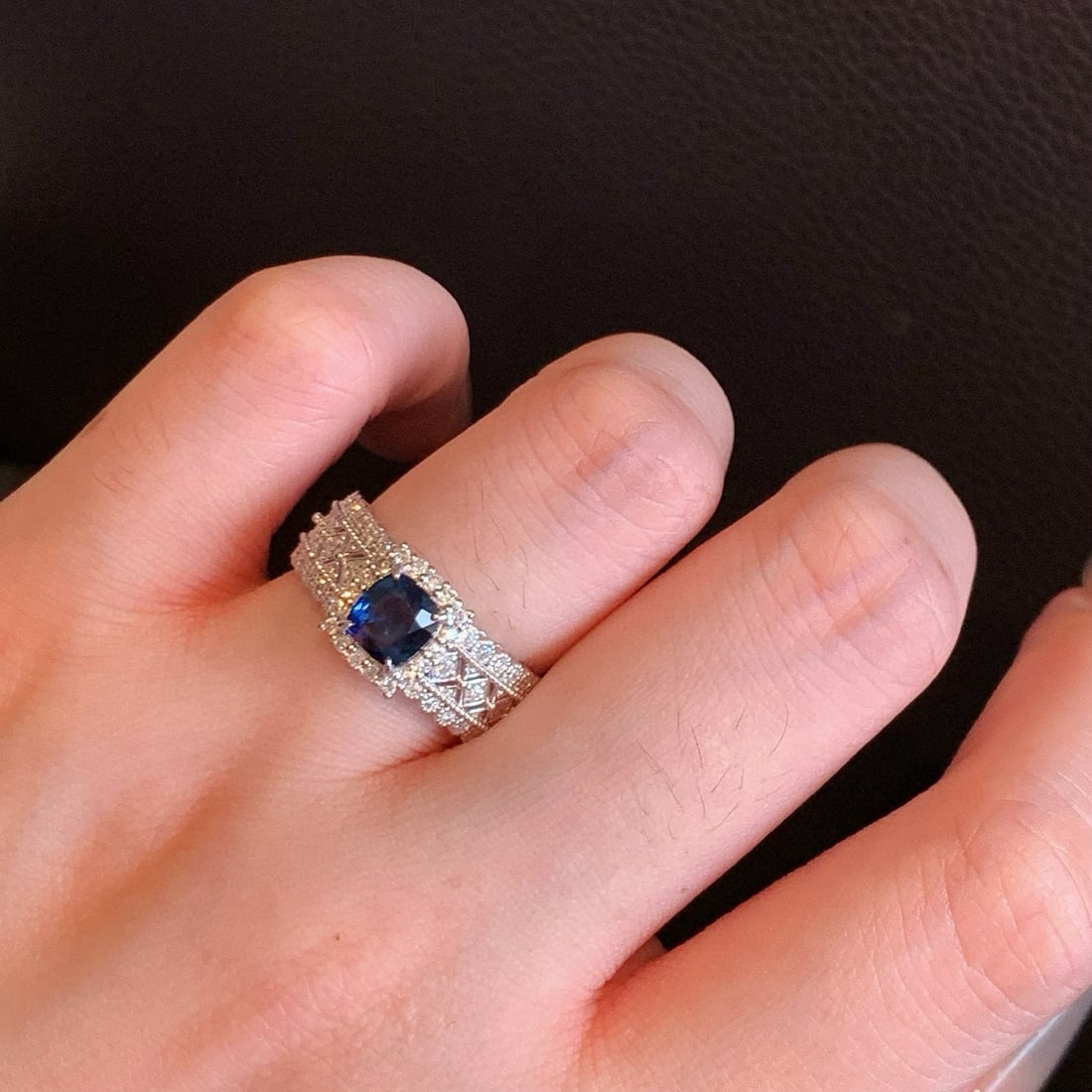 14k Gold 1.72 Ctw Natural Sapphire & Diamond Ring - 7