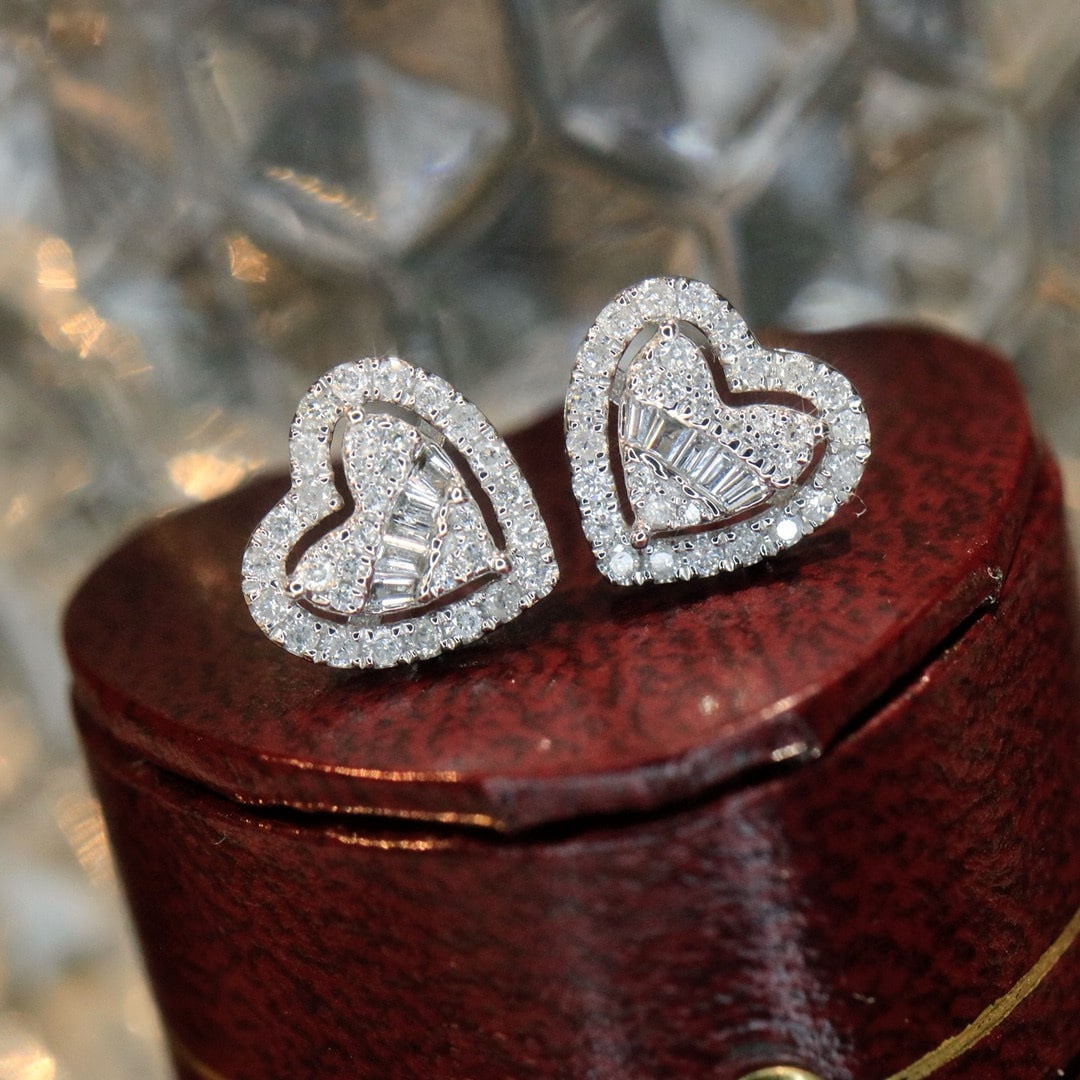 14k Gold 0.5 Ct Natural H Diamond Earrings - 2