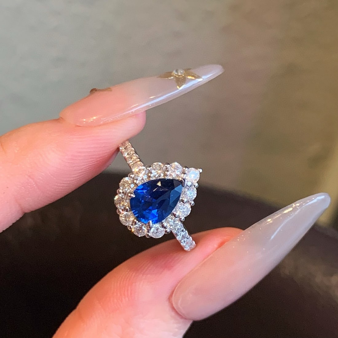14k Gold 2.16 Ctw Natural Sapphire & Diamond Ring - 6