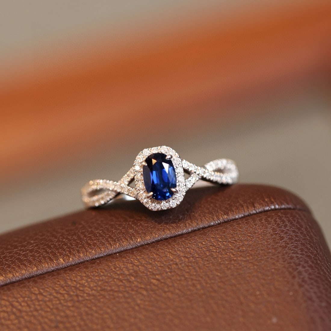 14k Gold 0.87 Ctw Natural Sapphire & Diamond Ring: Ref:231082148 // gold content:14k gold // ring size:7. 25us // // main gemstone:sapphire // shape:oval // carat weight:0. 6ct // color:blue // treatment:natural // // adjacent gemstone 2 : diamond //