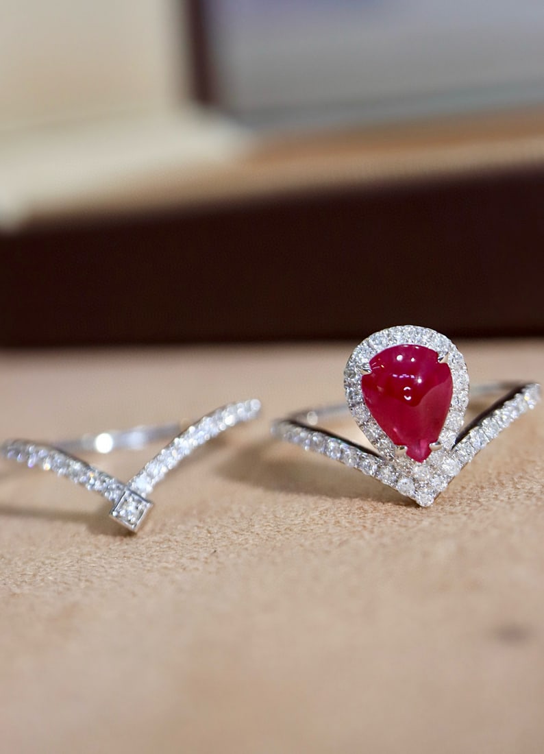 14k Gold 1.52 Ctw Natural Ruby & Diamond Ring - 4