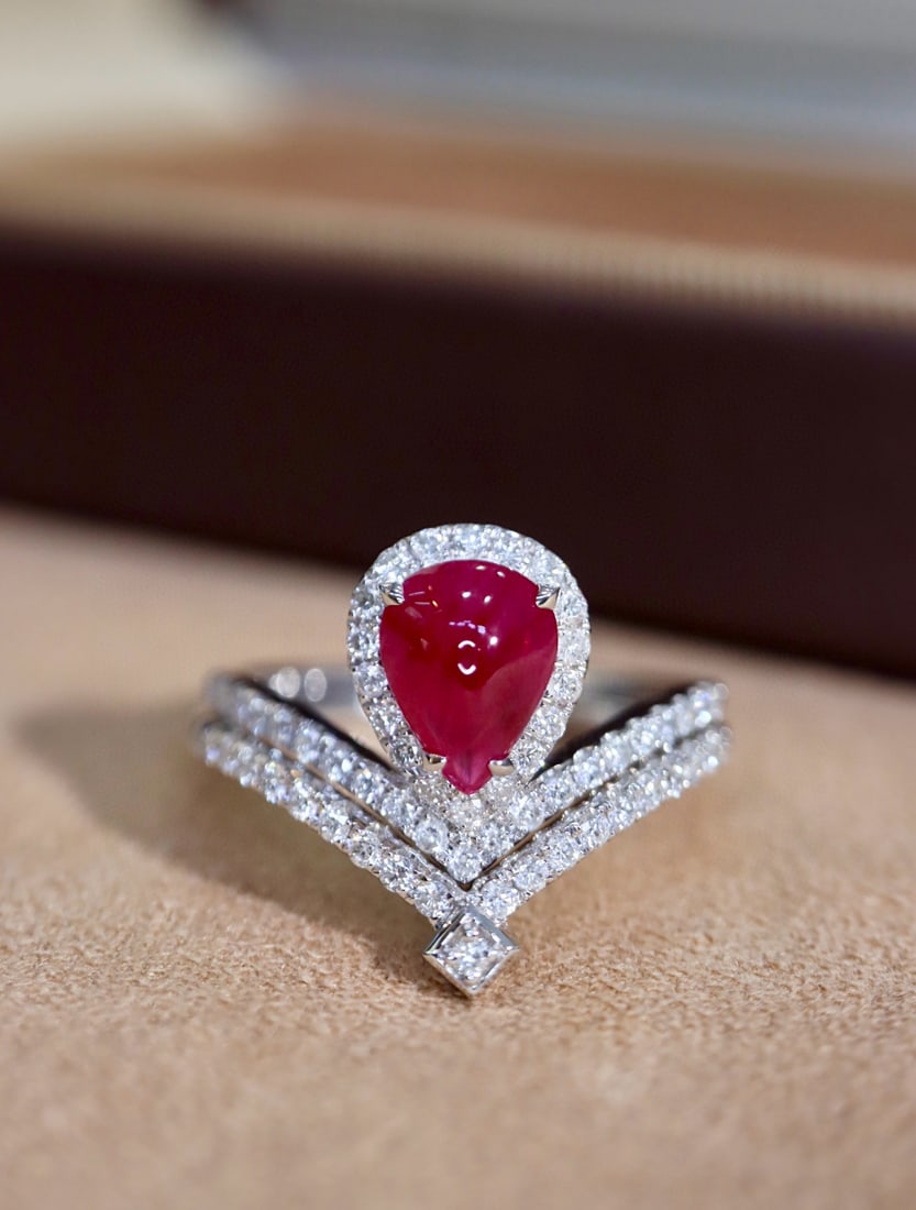 14k Gold 1.52 Ctw Natural Ruby & Diamond Ring - 5