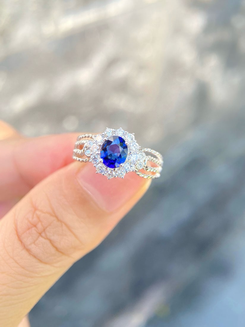 14k Gold 1.97 Ctw Natural Sapphire & Diamond Ring - 2