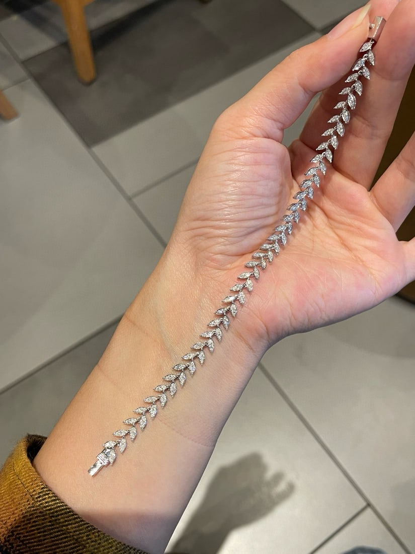 14k Gold 1.00 Ct Natural H Diamond Bracelet - 2