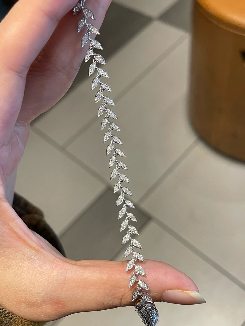 14k Gold 1.00 Ct Natural H Diamond Bracelet - 5