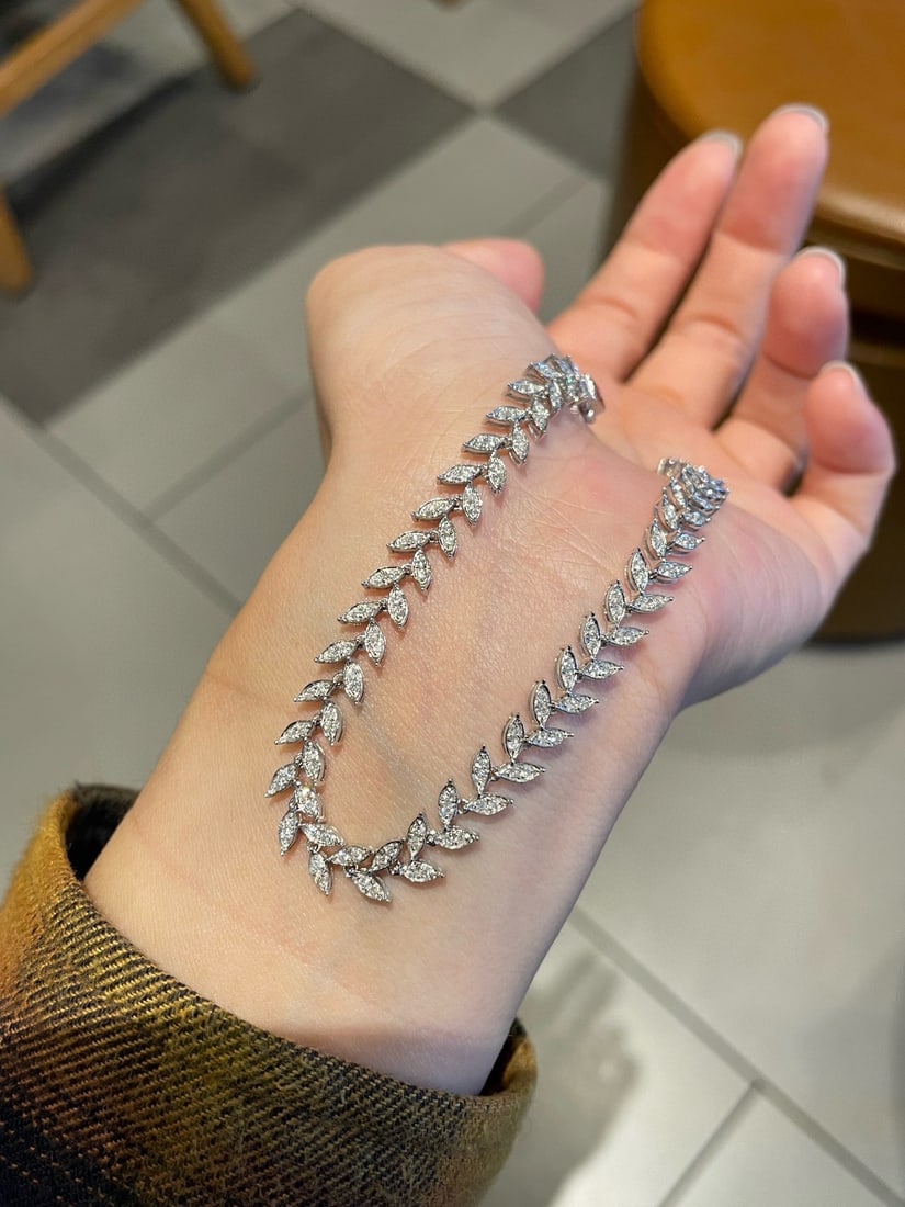 14k Gold 1.00 Ct Natural H Diamond Bracelet - 6