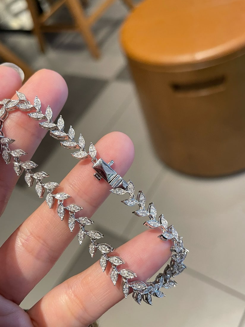 14k Gold 1.00 Ct Natural H Diamond Bracelet - 8