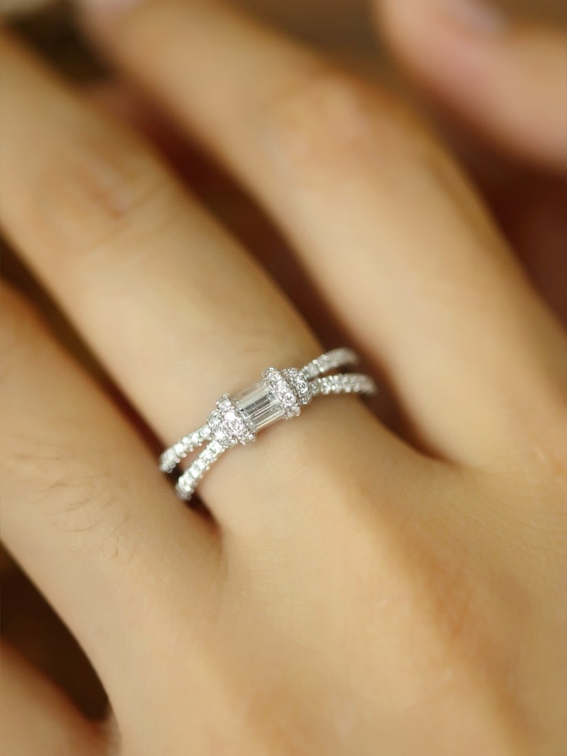 14k Gold 0.60 Ct Natural H Diamond Ring - 3