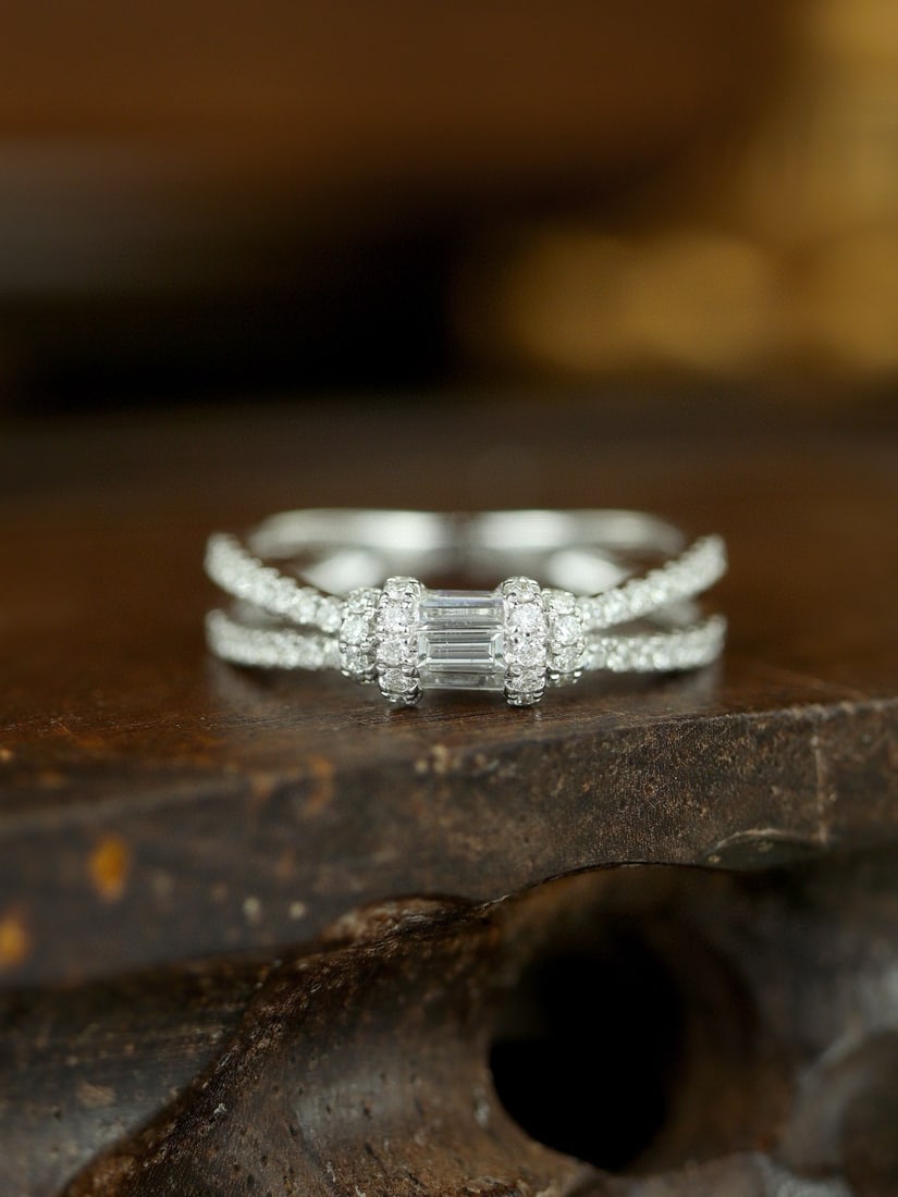 14k Gold 0.60 Ct Natural H Diamond Ring - 5