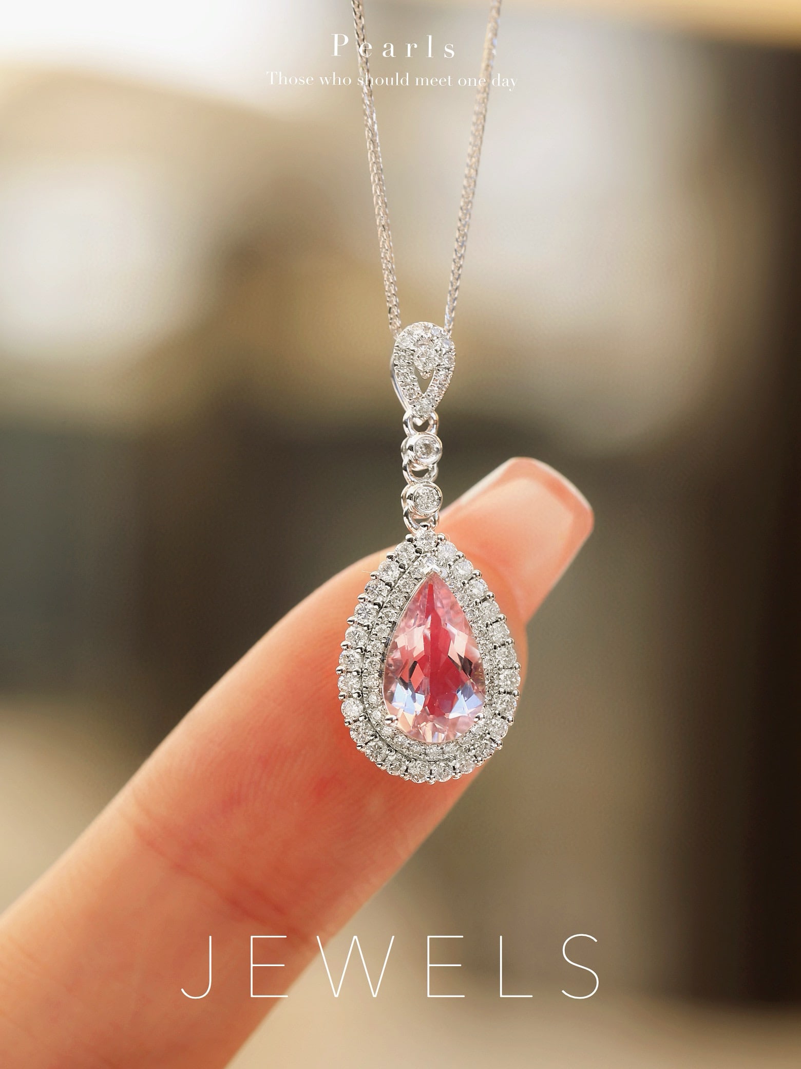 14k Gold 1.56 Ctw Natural Morganite & Diamond Pendant( Without Chain ): Ref:231082245 // gold content:14k gold // main gemstone:morganite // shape:pear // carat weight:1. 18ct // color:pink // treatment:natural // // adjacent gemstone 2 : diamond // shape:round // carat