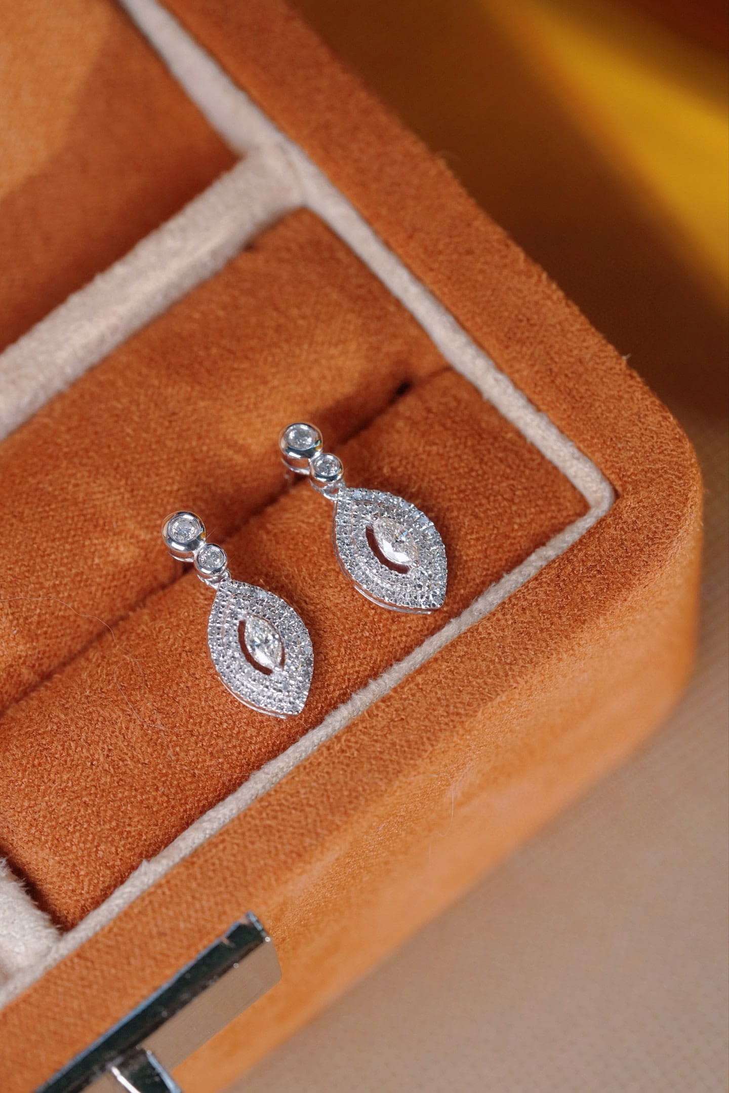 14k Gold 0.36 Ct Natural H Diamond Earrings - 3