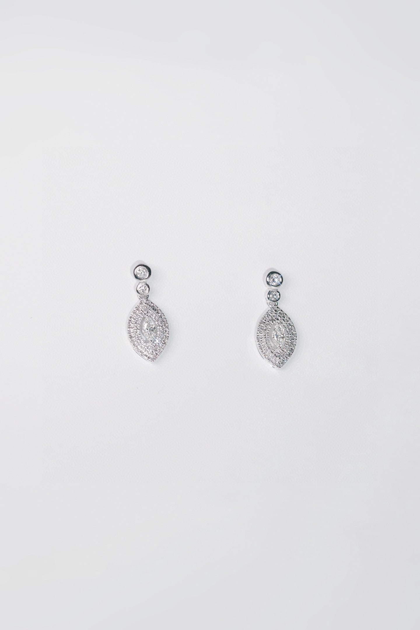 14k Gold 0.36 Ct Natural H Diamond Earrings - 5