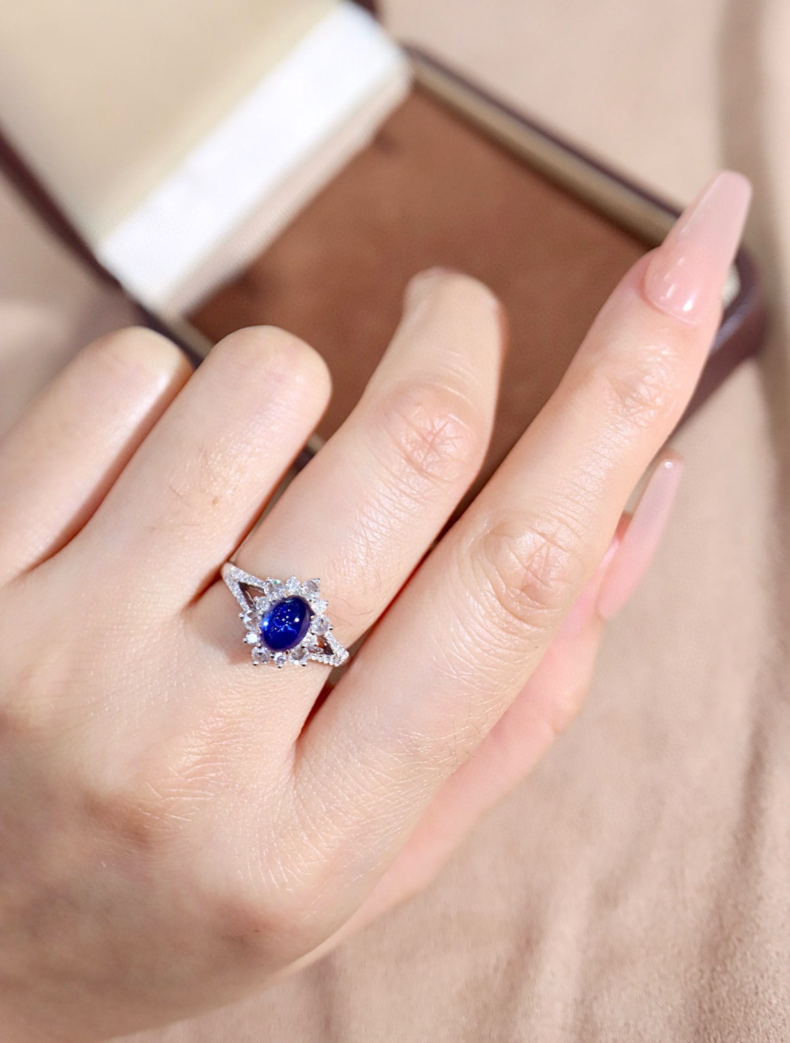 14k Gold 1.84 Ctw Natural Sapphire & Diamond Ring - 4