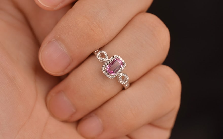 14k Gold 0.66 Ctw Natural Sapphire & Diamond Ring - 6
