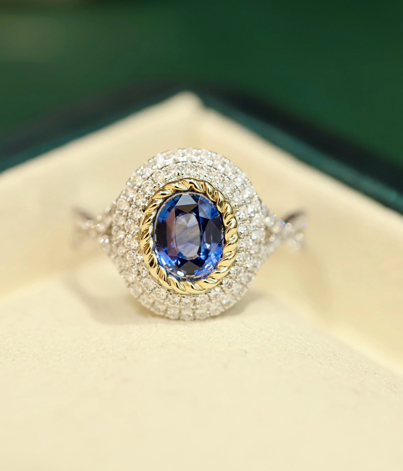 14k Gold 1.47 Ctw Natural Sapphire & Diamond Ring - 4