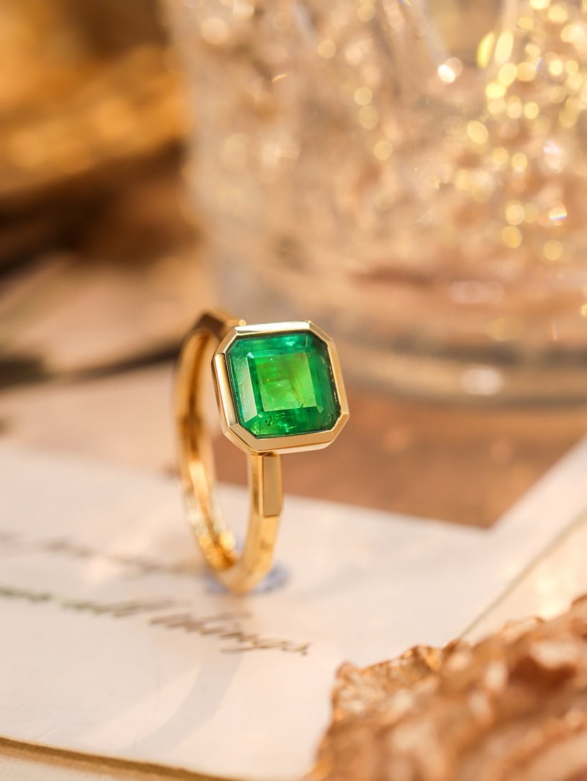 14k Gold 2.1 Ct Natural Emerald Ring: Ref:231082331 // gold content:14k gold // ring size:7. 25us // // main gemstone:emerald // shape:octagonal // carat weight:2. 1ct // color:green // treatment:natural // Condition: New Low Estimate: