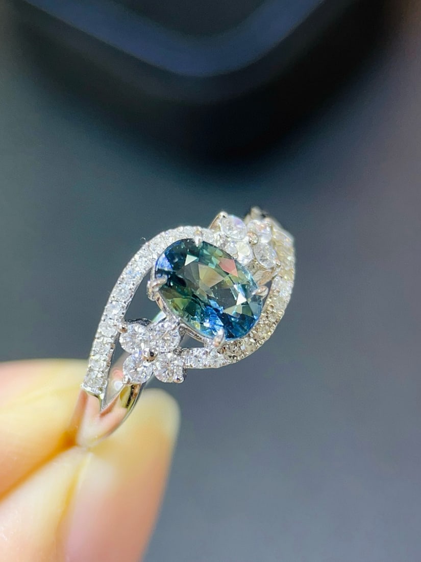 14k Gold 1.48 Ctw Natural Sapphire & Diamond Ring - 2