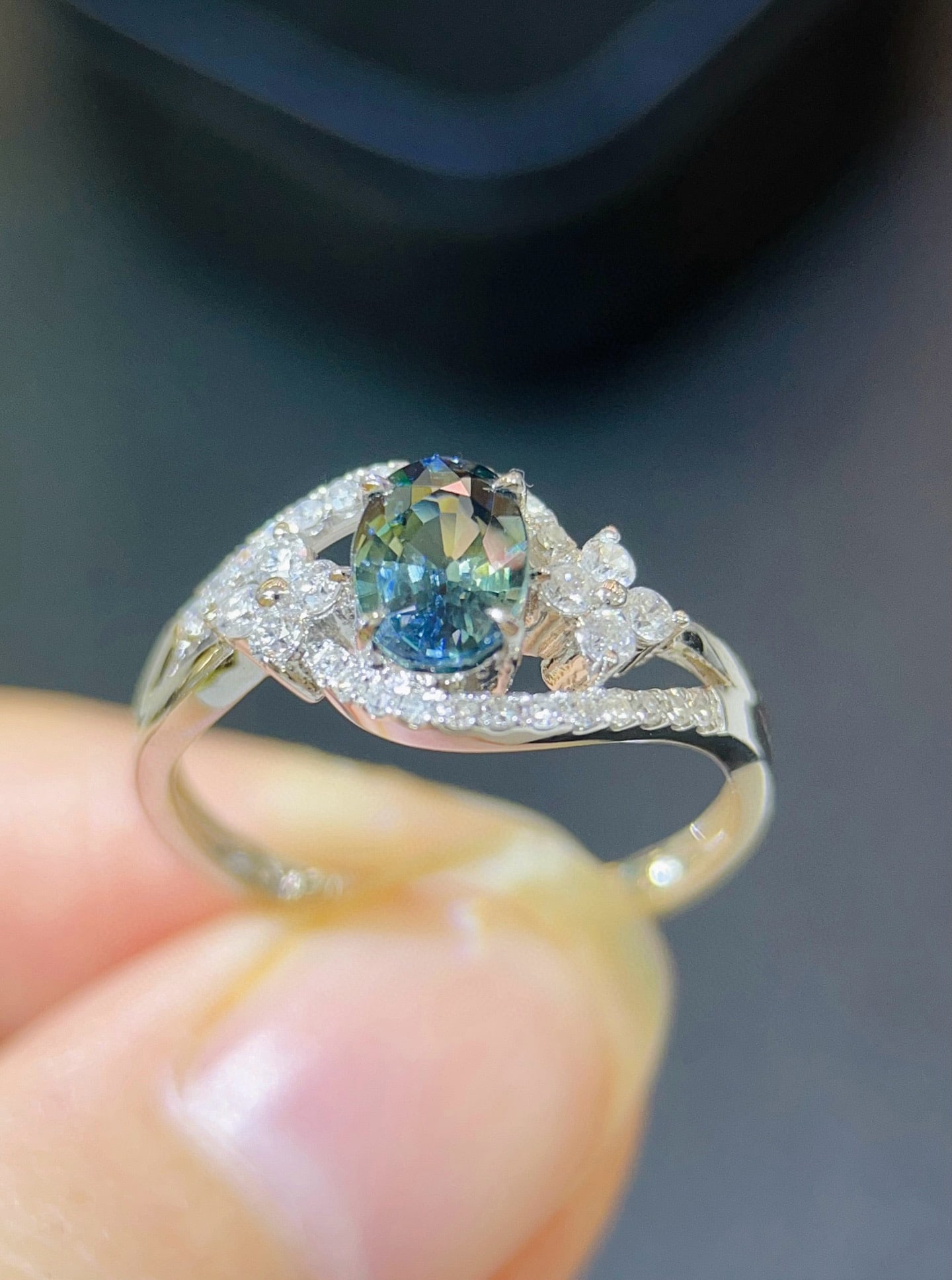 14k Gold 1.48 Ctw Natural Sapphire & Diamond Ring - 5