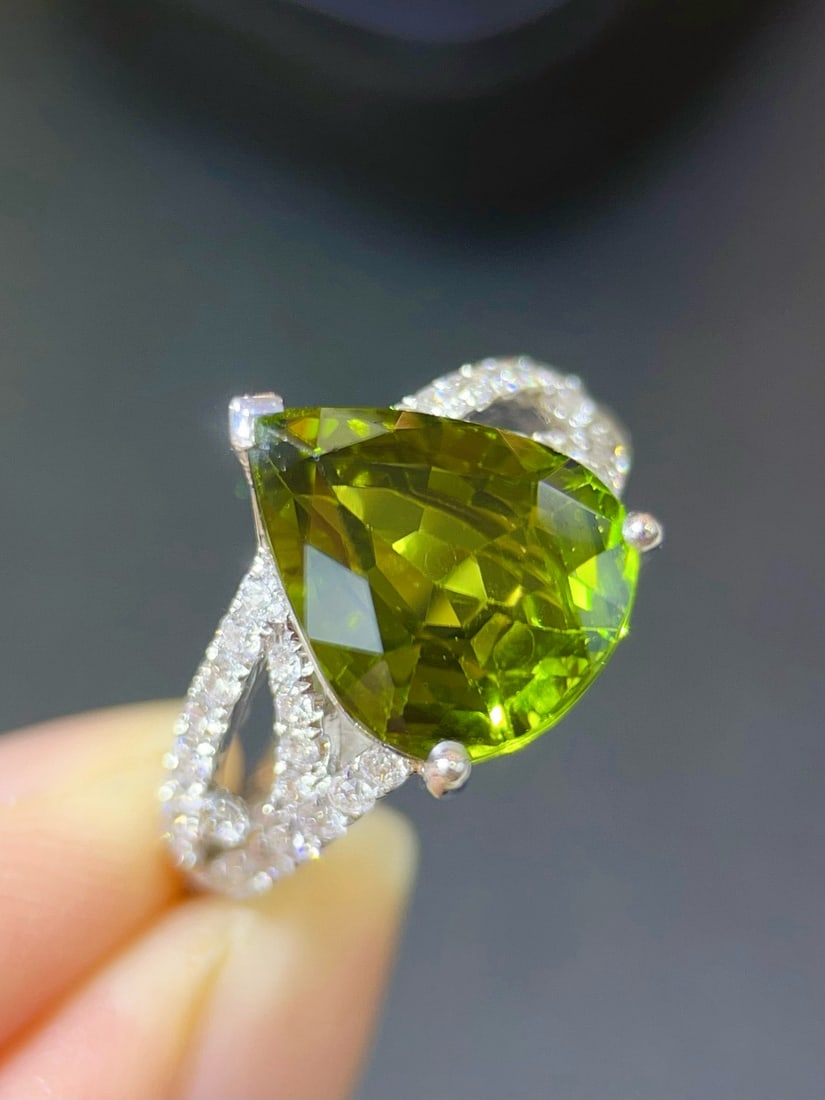 14k Gold 5.90 Ctw Natural Tourmaline & Diamond Ring - 2