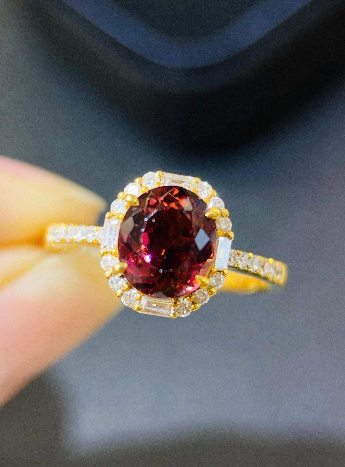 14k Gold 2.70 Ctw Natural Tourmaline & Diamond Ring - 3