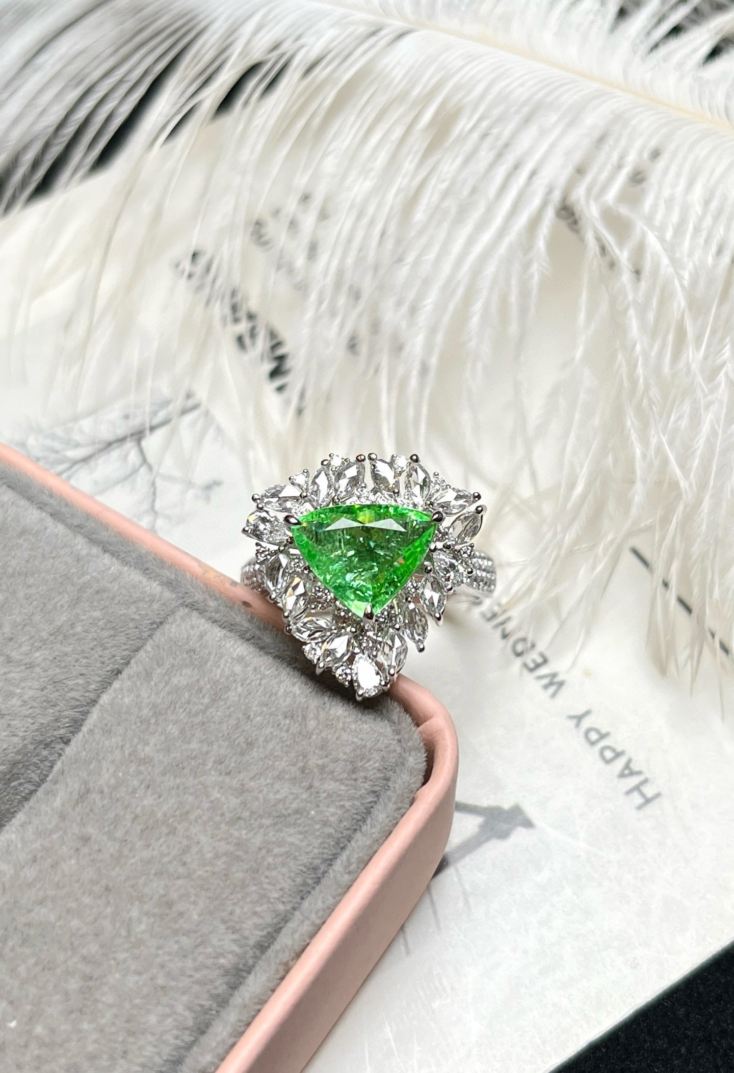 14k Gold 3.00 Ctw Natural Paraiba Tourmaline & Diamond Ring/pendant( Without Chain ) - 5