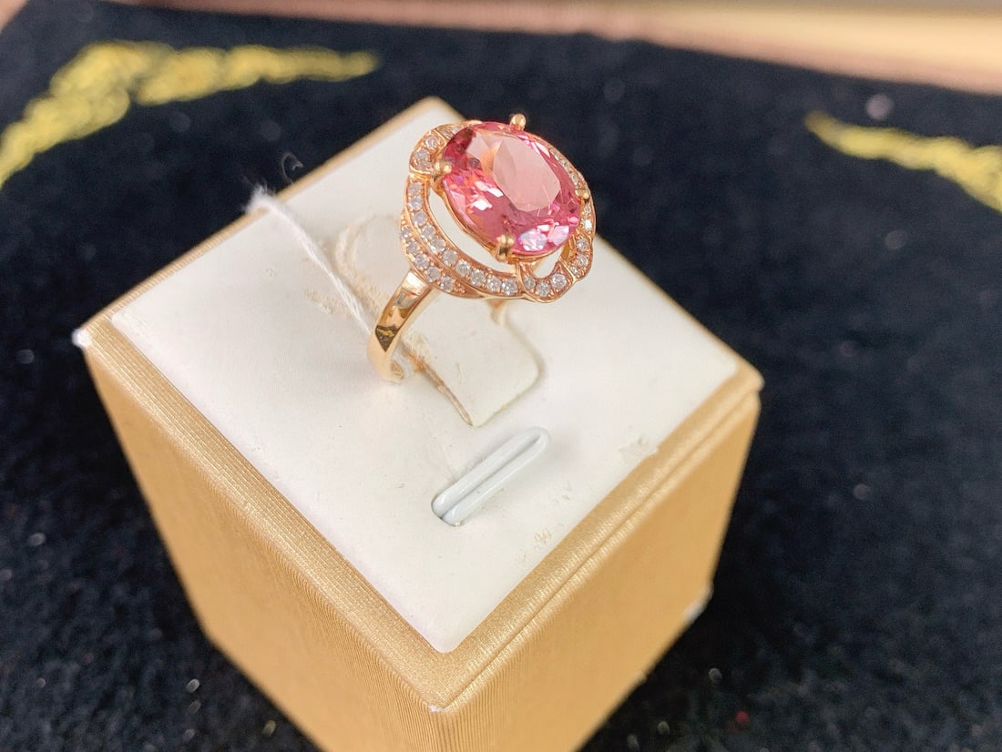 14k Gold 2.58 Ctw Natural Tourmaline & Diamond Ring - 2