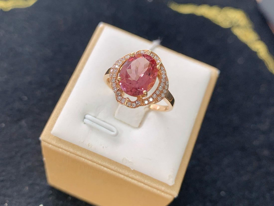 14k Gold 2.58 Ctw Natural Tourmaline & Diamond Ring - 3