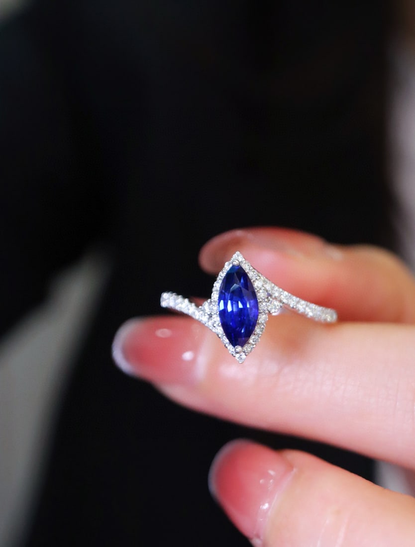 14k Gold 1.28 Ctw Natural Sapphire & Diamond Ring - 2