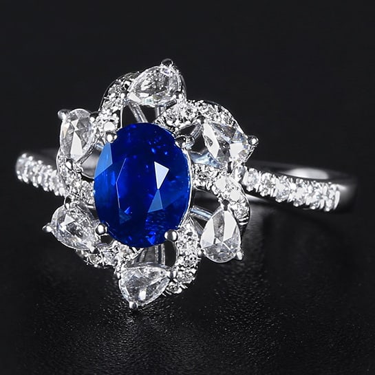 14k Gold 1.90 Ctw Natural Sapphire & Diamond Ring - 2