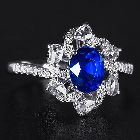 14k Gold 1.90 Ctw Natural Sapphire & Diamond Ring - 3