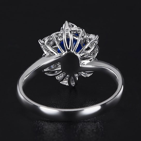 14k Gold 1.90 Ctw Natural Sapphire & Diamond Ring - 4